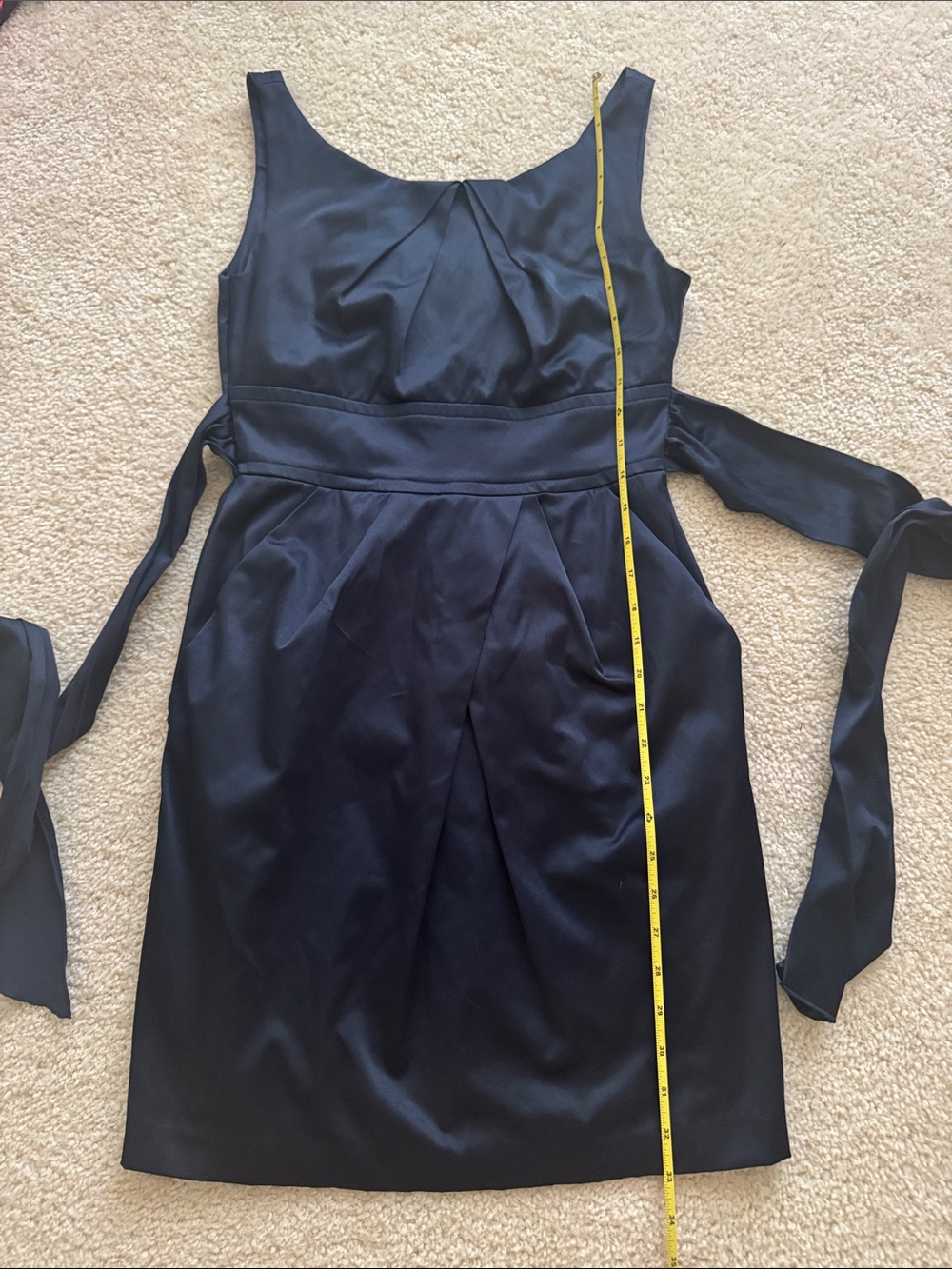 Teeze Me Navy Tie back Satiny Sleeveless Dress sz 5